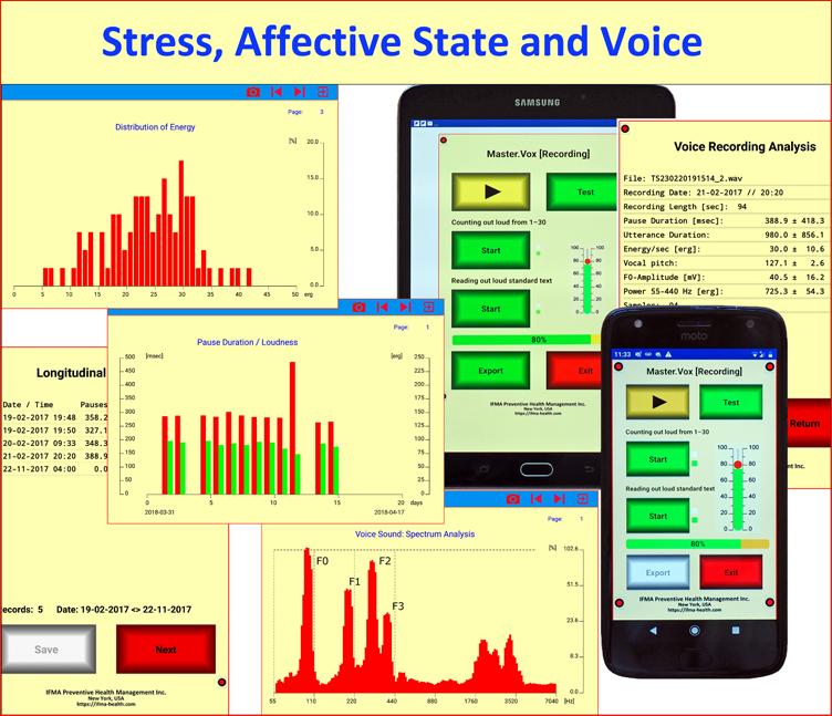 The «Depressive-Voice» App installed on a smartphone and a tablet