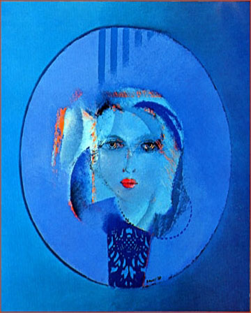 Manlio Bacosi (1921-1998): Mirror image — mirror-inverted person (oil on canvas, 80 x 100cm)